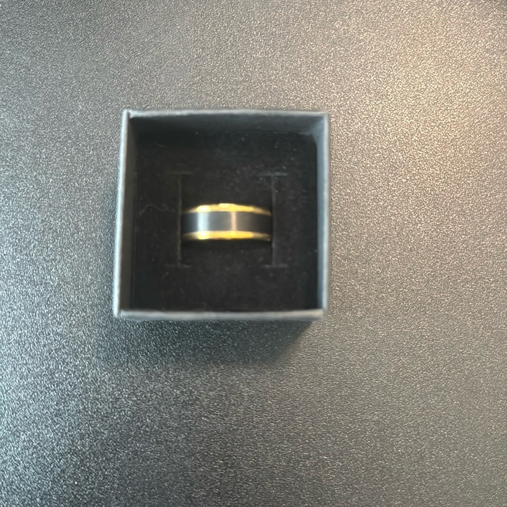 Size 8 Men’s Rings — stainless steal; unsure of black finish